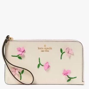 Kate Spade Lucy Applique Medium L-Zip Wristlet